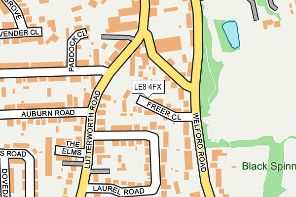 LE8 4FX map - OS OpenMap – Local (Ordnance Survey)