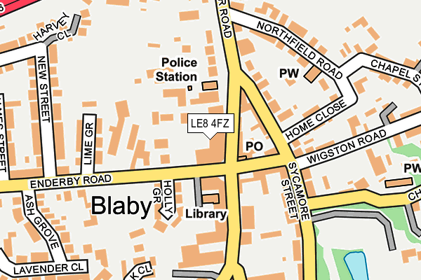 LE8 4FZ map - OS OpenMap – Local (Ordnance Survey)