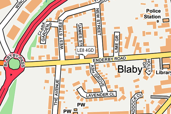 Map of BLABY BOOZE LTD at local scale