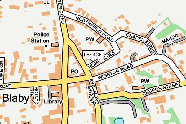 LE8 4GE map - OS OpenMap – Local (Ordnance Survey)
