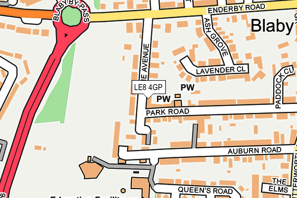 LE8 4GP map - OS OpenMap – Local (Ordnance Survey)