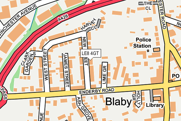 LE8 4GT map - OS OpenMap – Local (Ordnance Survey)