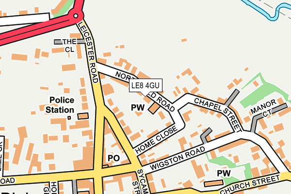 LE8 4GU map - OS OpenMap – Local (Ordnance Survey)