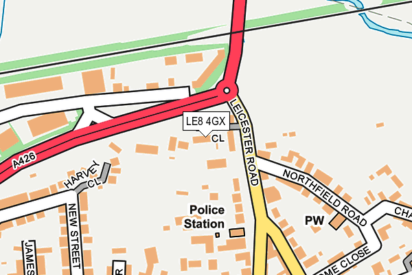 LE8 4GX map - OS OpenMap – Local (Ordnance Survey)