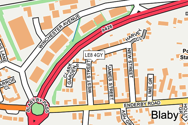 LE8 4GY map - OS OpenMap – Local (Ordnance Survey)