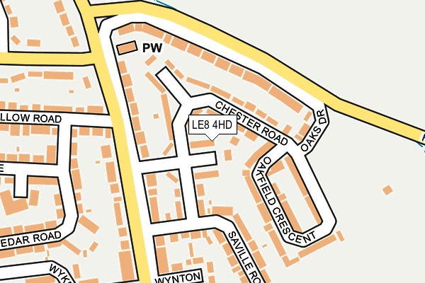 LE8 4HD map - OS OpenMap – Local (Ordnance Survey)