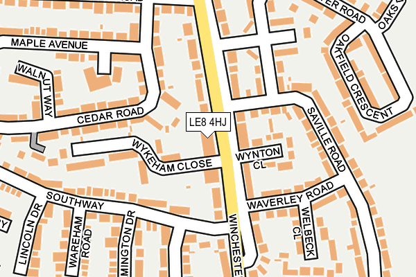 LE8 4HJ map - OS OpenMap – Local (Ordnance Survey)
