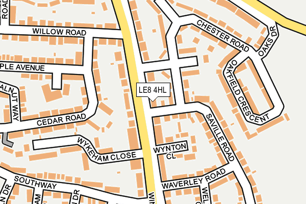 LE8 4HL map - OS OpenMap – Local (Ordnance Survey)