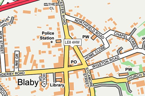 LE8 4HW map - OS OpenMap – Local (Ordnance Survey)