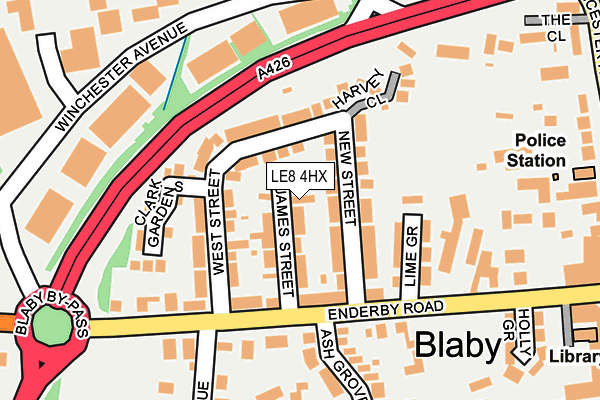 LE8 4HX map - OS OpenMap – Local (Ordnance Survey)