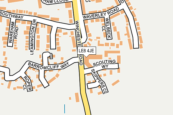 LE8 4JE map - OS OpenMap – Local (Ordnance Survey)