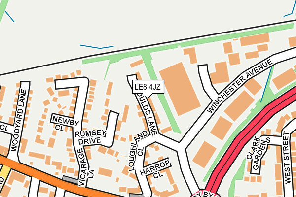 LE8 4JZ map - OS OpenMap – Local (Ordnance Survey)