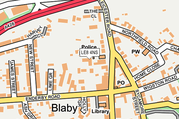 LE8 4NS map - OS OpenMap – Local (Ordnance Survey)