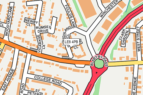 LE8 4PB map - OS OpenMap – Local (Ordnance Survey)