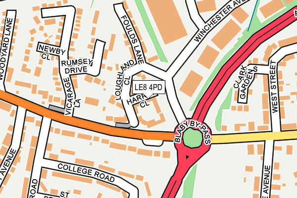 LE8 4PD map - OS OpenMap – Local (Ordnance Survey)