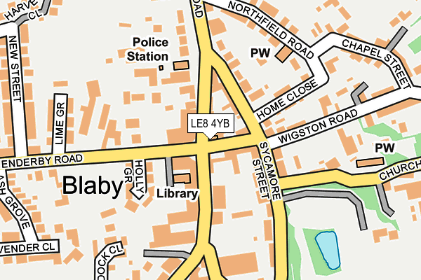 LE8 4YB map - OS OpenMap – Local (Ordnance Survey)