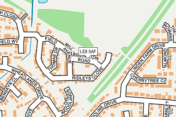LE8 5AF map - OS OpenMap – Local (Ordnance Survey)
