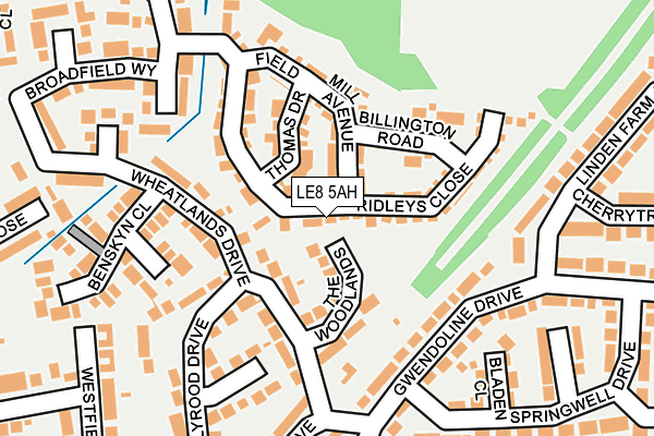 LE8 5AH map - OS OpenMap – Local (Ordnance Survey)
