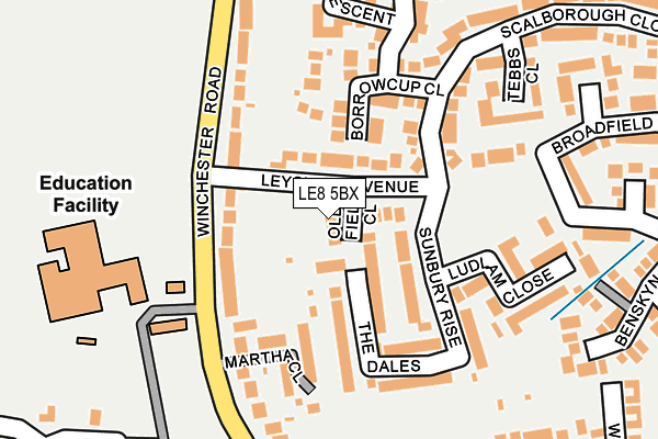 LE8 5BX map - OS OpenMap – Local (Ordnance Survey)