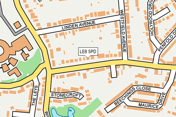 LE8 5PD map - OS OpenMap – Local (Ordnance Survey)