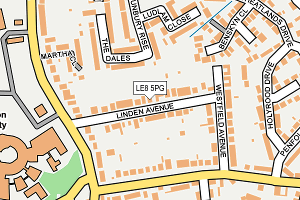 LE8 5PG map - OS OpenMap – Local (Ordnance Survey)