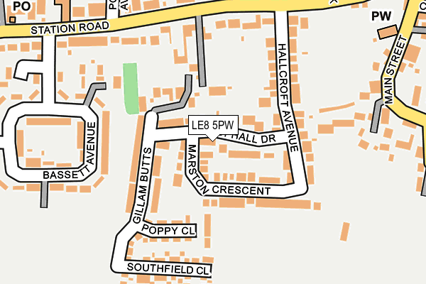 LE8 5PW map - OS OpenMap – Local (Ordnance Survey)