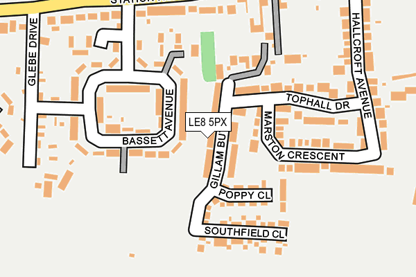 LE8 5PX map - OS OpenMap – Local (Ordnance Survey)