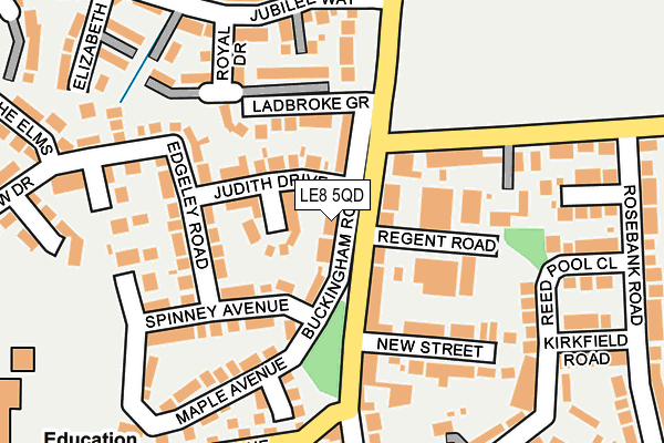 LE8 5QD map - OS OpenMap – Local (Ordnance Survey)