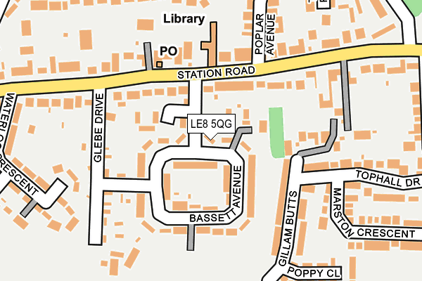 LE8 5QG map - OS OpenMap – Local (Ordnance Survey)