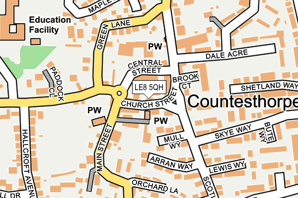 LE8 5QH map - OS OpenMap – Local (Ordnance Survey)