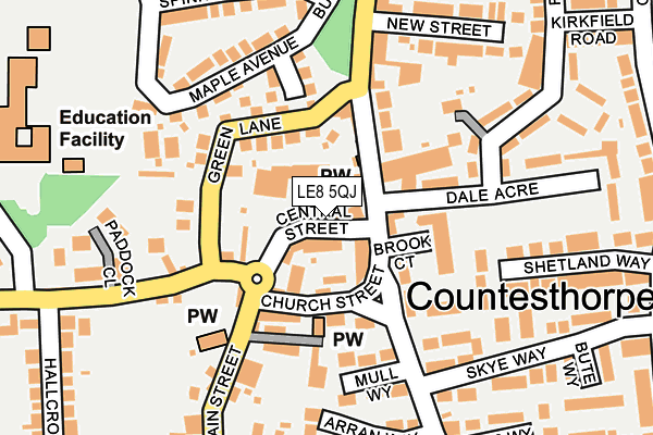 LE8 5QJ map - OS OpenMap – Local (Ordnance Survey)