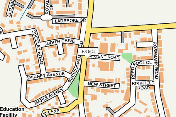 LE8 5QU map - OS OpenMap – Local (Ordnance Survey)
