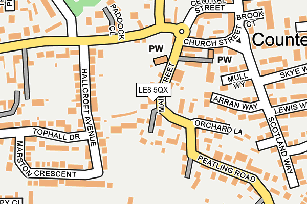 LE8 5QX map - OS OpenMap – Local (Ordnance Survey)