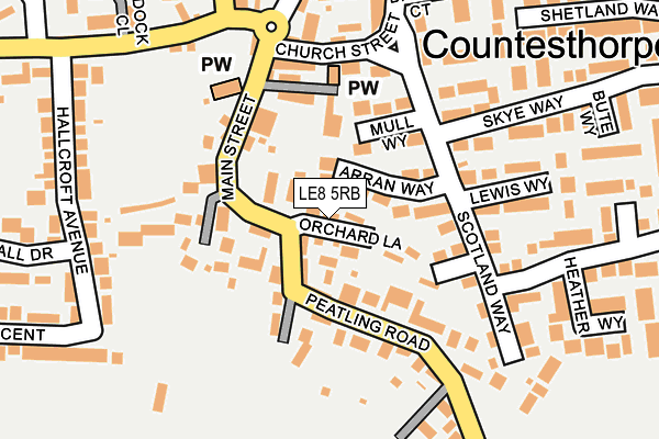 LE8 5RB map - OS OpenMap – Local (Ordnance Survey)
