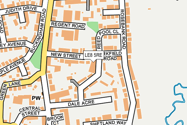LE8 5RE map - OS OpenMap – Local (Ordnance Survey)