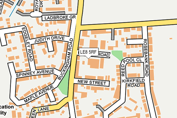 LE8 5RF map - OS OpenMap – Local (Ordnance Survey)