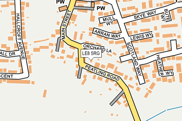 LE8 5RG map - OS OpenMap – Local (Ordnance Survey)