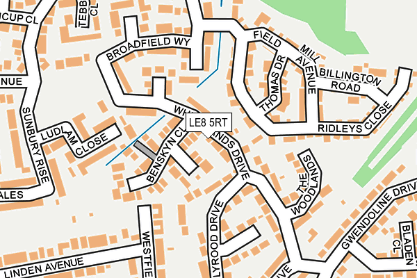 LE8 5RT map - OS OpenMap – Local (Ordnance Survey)
