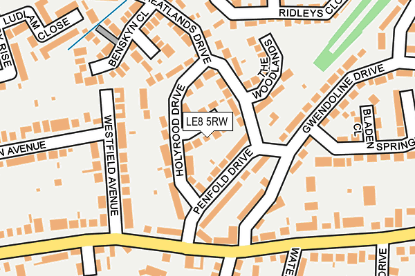 LE8 5RW map - OS OpenMap – Local (Ordnance Survey)