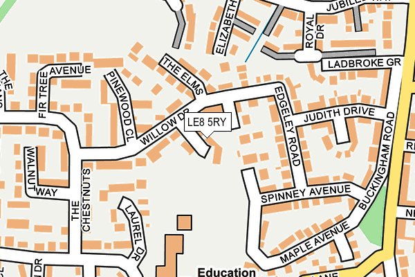 LE8 5RY map - OS OpenMap – Local (Ordnance Survey)