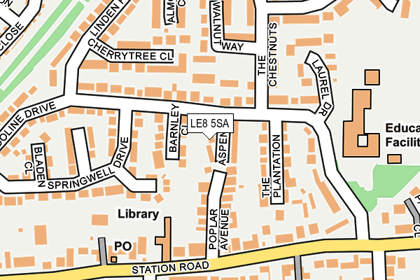 LE8 5SA map - OS OpenMap – Local (Ordnance Survey)