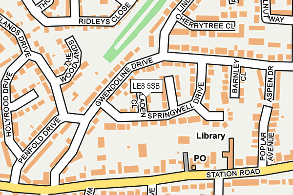 LE8 5SB map - OS OpenMap – Local (Ordnance Survey)