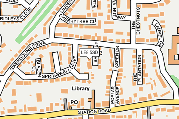 LE8 5SD map - OS OpenMap – Local (Ordnance Survey)