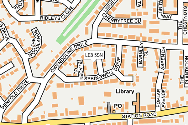 LE8 5SN map - OS OpenMap – Local (Ordnance Survey)