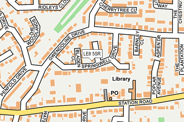 LE8 5SR map - OS OpenMap – Local (Ordnance Survey)