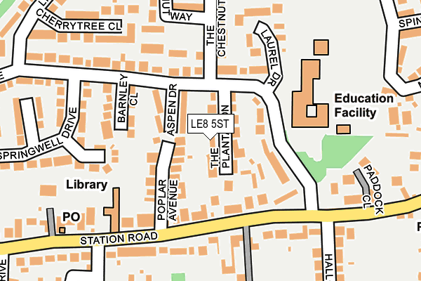 LE8 5ST map - OS OpenMap – Local (Ordnance Survey)