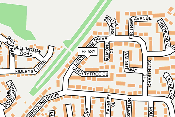 LE8 5SY map - OS OpenMap – Local (Ordnance Survey)