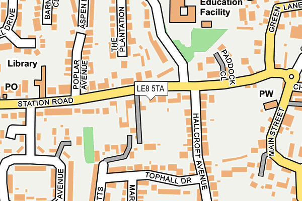 LE8 5TA map - OS OpenMap – Local (Ordnance Survey)