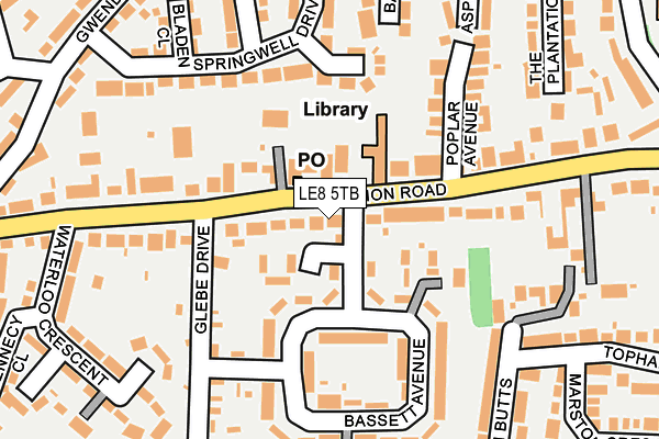 LE8 5TB map - OS OpenMap – Local (Ordnance Survey)