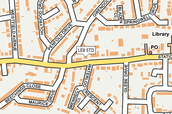LE8 5TD map - OS OpenMap – Local (Ordnance Survey)